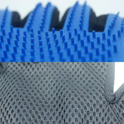 SoftSweep grooming glove tips and adjustable wrist detail