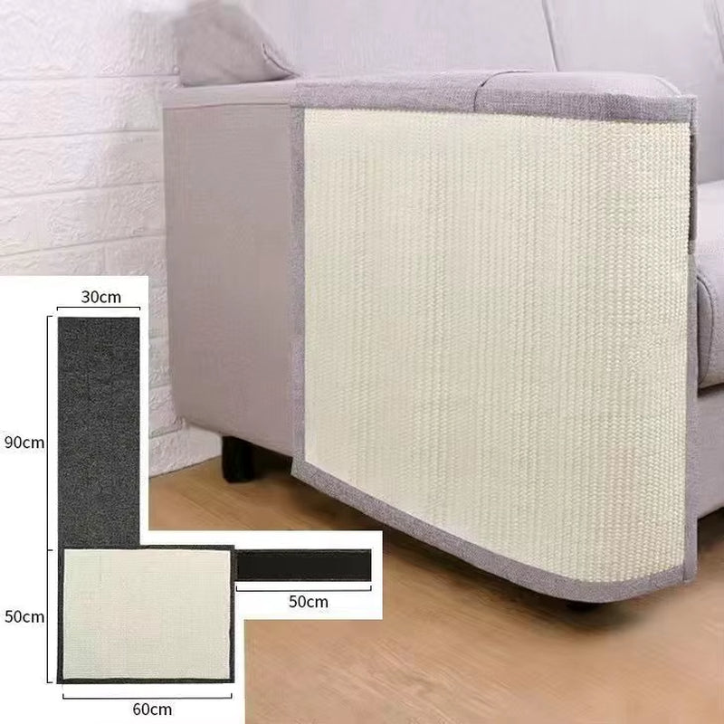 Natural Sisal Modern Durable Folding Cat Scratch Mat Protector Sofa/Couch/Chair Furniture Protection Eco-Friendly Easy Assembly