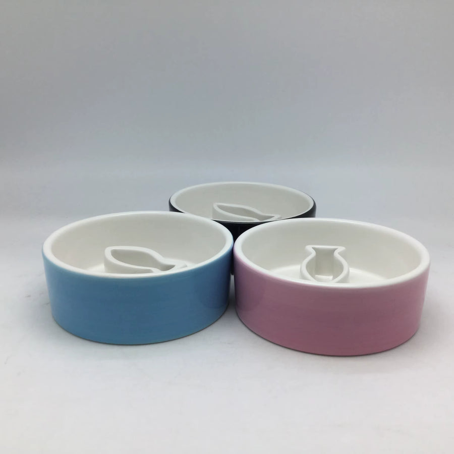 Whisker-Friendly Ceramic Slow Feeder Bowl