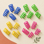 Blue green yellow and pink Spring Fling toys